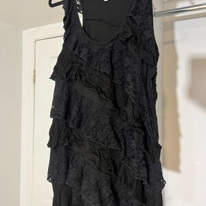 Elegant Black Lace Layered Dress